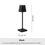 Cordless USB rechargeable table lamp with touch switch on a patio table
