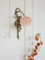 Vintage All Copper Wall Lamp Classical Luxury Flower Lamp Bedside Lamp Aisle Lamp LED Glass Lights Room Decor Lighting