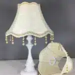 Retro table lamp shade with fringe beads and pearl tassel in European style