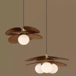 Wicker Chandelier Glass Ball Pendant Lamp E14 Bulb Ceiling Light Nordic Suspension – base detail