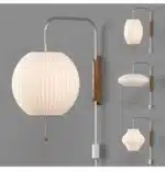 Japanese Style Silk Living Room Wall Lamp Modern and Simple Wire Controlled Switch Homestay Bedroom Bedside Wall Lamp – base