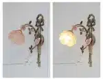 Vintage All Copper Wall Lamp Classical Luxury Flower Lamp Bedside Lamp Aisle Lamp LED Glass Lights Room Decor Lighting