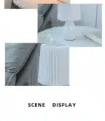 Milkshake bedside table lamp with warm LED light on a nightstand in a cozy bedroom
