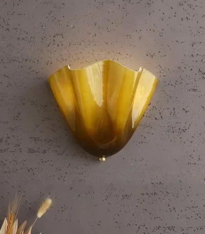 American Vintage Minimalist LED Wall Lamp Shell Shaped Glass Light Home Room Decoration for Living Bar Corridor Lighting