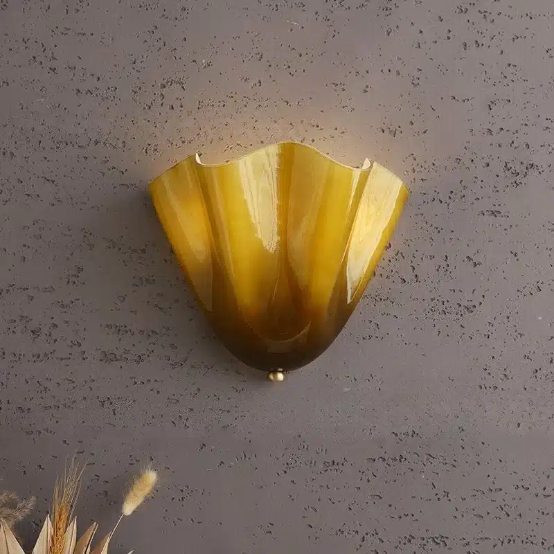 American Vintage Minimalist LED Wall Lamp Shell Shaped Glass Light Home Room Decoration for Living Bar Corridor Lighting