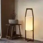 Design sense Japanese floor lamp retro homestay living room tea room hotel art wabi sabi style wooden art vertical lighting
