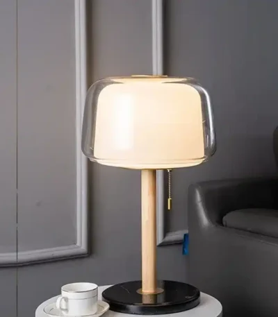 Nordic French High-end Bedroom Bedside Lamp Simple Cream Style Modern Design Room Decoration Study Glass LED Table Lamps