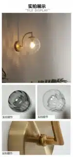 LED Colored Watermelon Glass Wall Lamp Bedroom Bedside Decoration Lamp Living Room Study Lighting – styled in a modern Wall