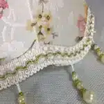 Retro table lamp shade with fringe beads and pearl tassel in European style