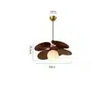 Wicker Chandelier Glass Ball Pendant Lamp E14 Bulb Ceiling Light Nordic Suspension – angled view