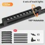 Led Track Light Ceiling Light 110V 220V Rail Lighting Lights 10W/20W Spotes to Ceiling Lighting for Home Kitchen Bedroom