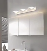 Round LED wall lamp with acrylic shade in a modern living room
