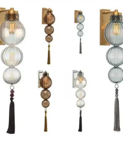Modern Nordic Glass Wall Lamp All Copper Creative Gourd Lighting Model Room Living Room Dining Room Indoor Lighting Fixtures