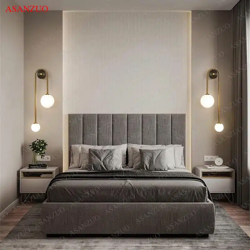 ASANZUO Glass Ball Lampshade Wall Lamp Gold Home Decor Living Room Bedroom Wall sconce Glass Lighting Luminaire