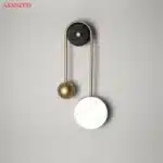 ASANZUO Glass Ball Lampshade Wall Lamp Gold Home Decor Living Room Bedroom Wall sconce Glass Lighting Luminaire – side view
