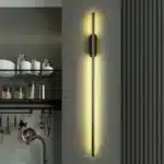 Modern Simple Linear Tube LED Wall Lamp Up Down Background Opposite Wall Light Bedside Foyer Corridor Gold Black LED Sconce