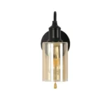 Nordic Retro Amber Glass Wall Lamp Bedside Aisle Lamps Simple Modern with Cable Switch Staircase Lights – top view