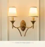 New American Wall Lamp Bedroom Bedside Wall Lamp Living Room Simple Country Wrought Iron Staircase Corridor Lamps – close-up