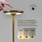 Modern USB table lamp with charging port on a wooden desk