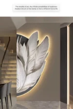 Family Entrance Feather Mural Lamp Modern Creative Living Room Background Wall Decoration LED Corridor Lighting Wall Lamp