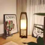 Design sense Japanese floor lamp retro homestay living room tea room hotel art wabi sabi style wooden art vertical lighting