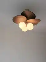 Wicker Chandelier Glass Ball Pendant Lamp E14 Bulb Ceiling Light Nordic Suspension – in a cozy room setting