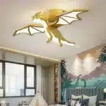 Modern Ceiling Chandelier Golden Dragon LED Lights Children Creative Bedroom Lamp Study Restaurant Room Decoration Ceiling