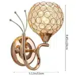 E14 Crystal Wall Lamp Modern Creative Bedside Wall Lights Sconce Wall Lighting Luminaire Home Living Room Bedroom Bathroom