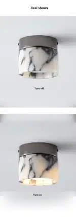 Retro Round Shape Natural Stone Art Decoration Wall Lamp Ceiling Light Decor Led Sconce Cream Nordic Home-appliance