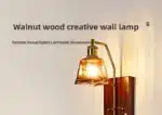 Japanese Style Vintage LED Solid Wood Wall Light with Switch for Dining Room Hotel Aisle Minimalist Retro Atmosphere Wall