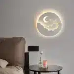 LED Cloud Stars Moon Wall Lamp for Bedroom Bedside Children's Room Kids Creative TV Background Stairway Aisle Pendant Light