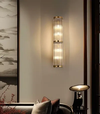 Chinese style minimalist creative glass crystal wall lamp for living room/bedroom/hallway/hotel lobby lighting