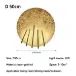 Italian Catellani&Smith Luna W foyer hallway living room bedroom circular gold foil wall lamp – in a cozy room setting