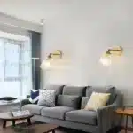 Modern Glass Wall Lamp Nordic Copper Transparent Lampshade Retro Bedroom Living Room Study wall decor – close-up detail