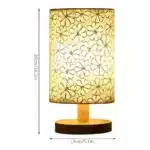 Modern linen table lamp with USB port and touch control on bedside table