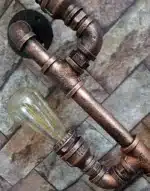 3 Light Craftman Water Pipe Wall Sconce Industrial Vintage Lighting Wall Light in Antique Bronze Finish Wall Lamp – close-up