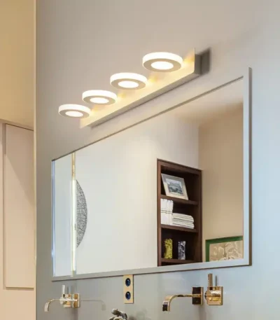 ASANZUO AC85-265V LED Mirror Light Modern Bathroom lamp Circle Square Acrylic wall lamps 2/3/4heads Indoor Lighting fixtures