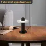 Elegant marble table lamp with soft glow on bedside table in bedroom