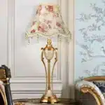 Retro table lamp shade with fringe beads and pearl tassel in European style