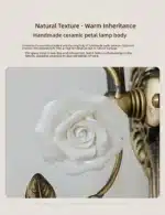 Vintage All Copper Wall Lamp Classical Luxury Flower Lamp Bedside Lamp Aisle Lamp LED Glass Lights Room Decor Lighting