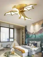 Modern Ceiling Chandelier Golden Dragon LED Lights Children Creative Bedroom Lamp Study Restaurant Room Decoration Ceiling