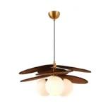 Wicker Chandelier Glass Ball Pendant Lamp E14 Bulb Ceiling Light Nordic Suspension – styled in a modern Living setting