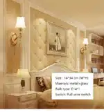Nordic Wall Lamp with Switch Living Room Bedroom Bedside Modern Simple Led Indoor Wall Lights Glass Shade Decor Miroir Mural