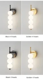 Nordic Modern Glass Bed Head Wall Lamp Minimalist Sconce for Bedroom Corridor Living Room Background Wall Decor – angled view