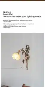 Vintage All Copper Wall Lamp Classical Luxury Flower Lamp Bedside Lamp Aisle Lamp LED Glass Lights Room Decor Lighting