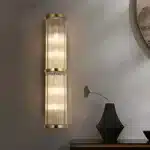 Chinese style minimalist creative glass crystal wall lamp for living room/bedroom/hallway/hotel lobby lighting – close-up