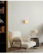 Luxury Spain natural Marble Round Wall Lamp Nordic Modern LED room Light living room Bedroom Passage corridor High-end