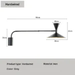 Modern Designer Adjustable Wall lamp Swing Retro Long LED Wall Light Bedroom Bedside Exhibition Hall Background Light – in a