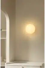 12cm 15cm 18cm Nordic Conceal Small Base Round Glass Wall Light for Bedroom Bedside Living Room Hallway Entrance Stair Wall