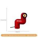 Space age floor lamp in red and white by Santa Cole, designer floor lamp for living room